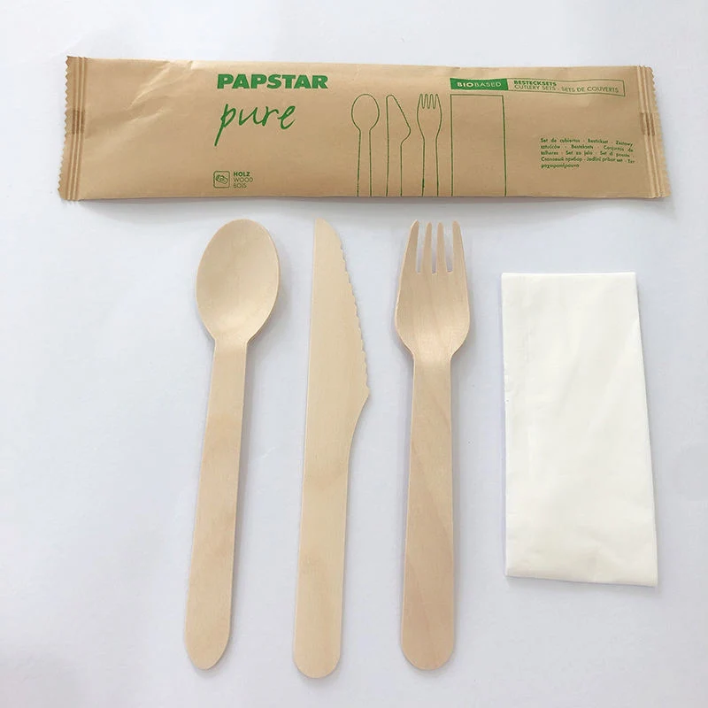 Wholesale Custom Disposable Wooden Bamboo Biodegradable Cutlery Set Knife Fork Spoon